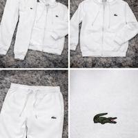Tuta lacoste bianca con felpa e pantaloni taglia M