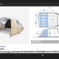 Tenda gonfiabile air second 5.2 FRESH BLACK