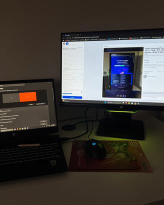 Laptop Hp pavilon 16 gaming + Monitor 144hz G-sync
