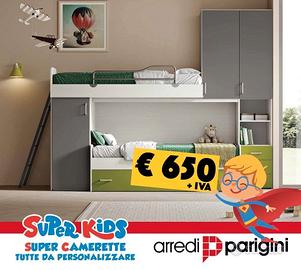 Cameretta a soppalco-misure: L.300 cm