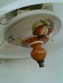 Lampadario CERAMICA E VETRO _ anni 70