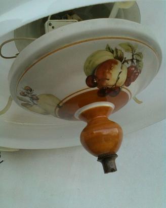 Lampadario CERAMICA E VETRO _ anni 70