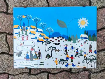 quadro rappresentazione paesaggio invernale