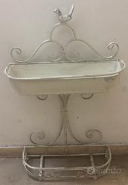 Porta ombrelli in metallo stile Shabby Chic
