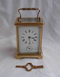 Orologio da carrozza francese in ottone c.1880