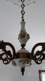 Lampadario Vintage Anni '70 in Ceramica - Ø 52 cm.