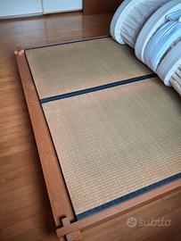 Letto faggio massello stile giapponese con Tatami