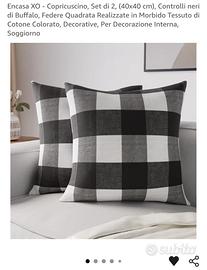 2 Federe per cuscini quadri buffalo 40x40cm