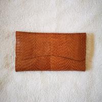 Portafoglio vintage pelle pitone marrone