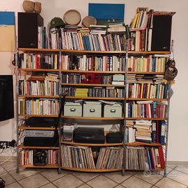Libreria design Frezza a scaffale legno e metallo
