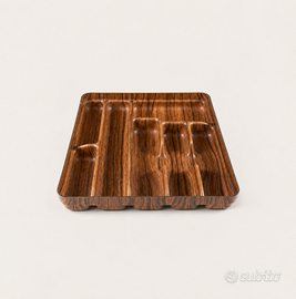 Portaposate Robex Caleppio effetto legno. Anni '70