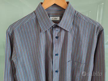 Camicia a righe multicolor cotone maniche lunghe
