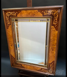 Specchiera radica intarsiata specchio bisellato 50