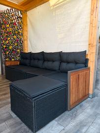 divano componibile esterno 230cm completo di cusci