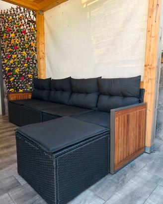 divano componibile esterno 230cm completo di cusci