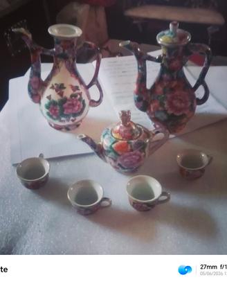 Servizio da tè vintage in porcellana cinese dipint