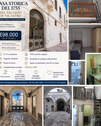 Casa storica del 1755 nel palazzo de nicastro