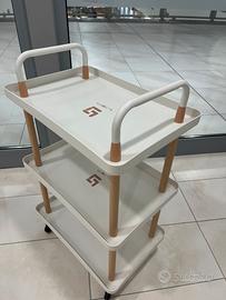 Carrellino porta oggetti con ruote frenabili