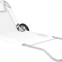 Lettino Pieghevole con Ruote, Schienale Regolabile