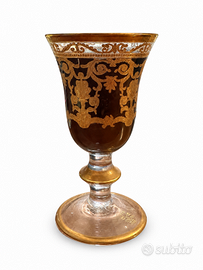 BICCHIERE VENEZIANO CON FINITURE COLOR ORO