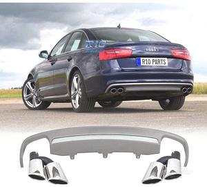 DIFFUSORE AUDI A6 4G 10- LOOK S6 + TERMINALI DI SC
