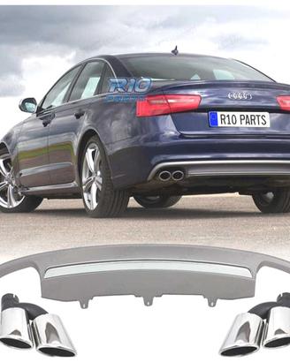 DIFFUSORE AUDI A6 4G 10- LOOK S6 + TERMINALI DI SC