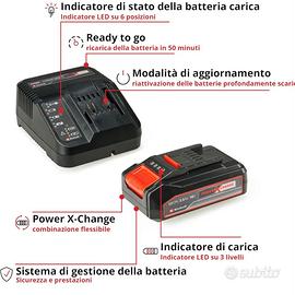 kit caricabatterie e batteria Einhell 