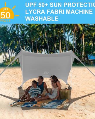 Night Cat Tenda da spiaggia 2mx2m UPF50+ UV