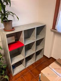 Libreria 9 scomparti - effetto cemento
