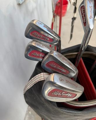 Set golf vintage con sacca, 12 mazze e carrellino