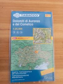 Carta tabacco 017 Dolomiti di Auronzo e del Comeli
