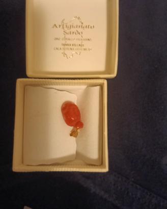 Ciondolo Tartaruga Corallo Oro 18K Scatola
