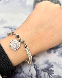 Bracciale DoDo argento 925 con moneta portafortuna