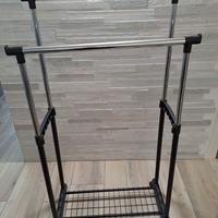 Carrello Rella appendiabiti doppia nero/cromato