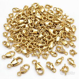 Lotto 100 moschettoni oro nickel free bigiotteria
