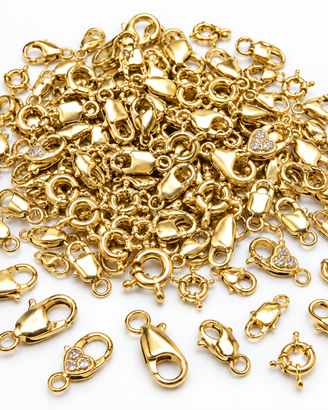 Lotto 100 moschettoni oro nickel free bigiotteria