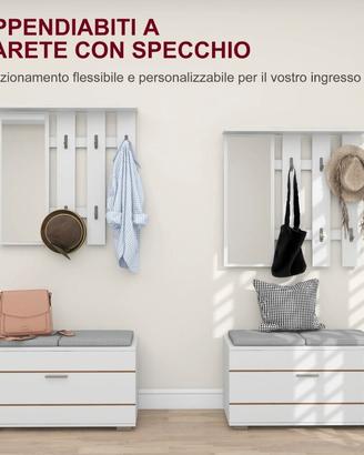 Appendiabiti a parete con specchio - Nuovo