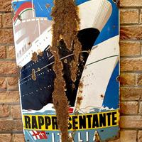 insegna ITALIA INSEGNA NAVALE FUTURISTA 1949 ORIGI