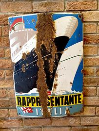 insegna ITALIA INSEGNA NAVALE FUTURISTA 1949 ORIGI