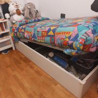 Letto contenitore singolo con materasso