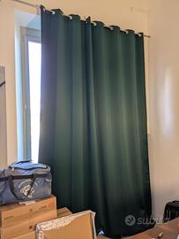 Tenda ad anelli oscurante verde + bastone