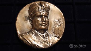 Placca Mussolini Fascio Littorio PEITI JOHNSON