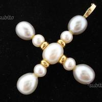 Croce oro croce perle