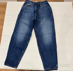 Jeans boyfriend con placca logo Elisabetta Franchi