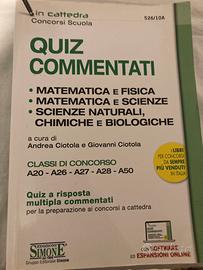 Libro Quiz commentati concorso scuola  Mat Fis Sci