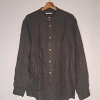 Camicia di lino marrone coreana