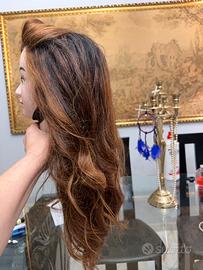 Wig cucita a mano attaccatura realistica