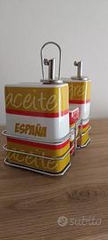 Set olio, aceto, sale e pepe in ceramica