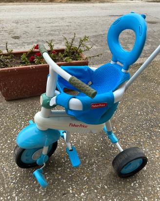 Triciclo blu bianco Fisher Price