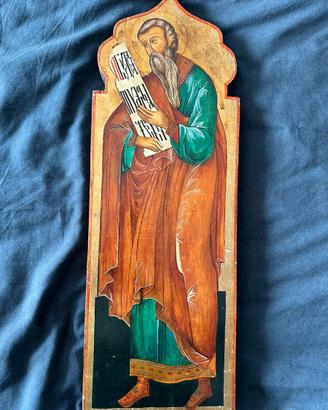 Icona su legno, dipinta a mano, evangelista